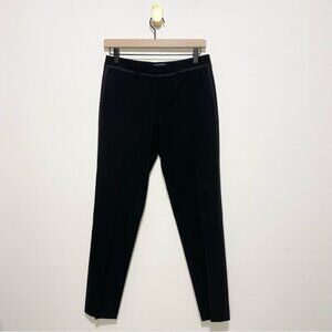 Vince Black Tuxedo Stripe Wool Slim Straight Leg Trouser Pants
